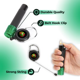 Clipper - Llavero para encendedor y soporte para encendedor retráctil, labio Ganja