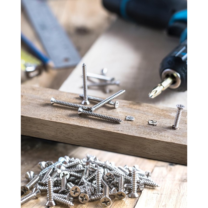 Gorffy 400PCS Wood Screws Assortment, M3, M3.5, M4, Countersunk Self