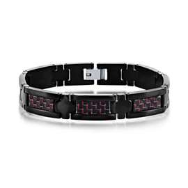 Beaux Bijoux Stainless Steel Bracelet - Carbon Fiber Bracelet - Trendy Bracelet - Fine Bracelet for Men