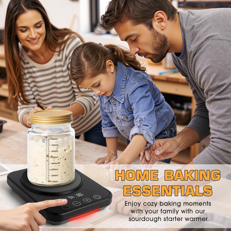 Sourdough Starter Warmer Mat, 12H Timer, Precise 1°F Thermostat Control
