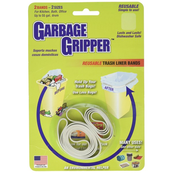 Garbage Gripper Band, 1 Pack of 2 Bands,White
