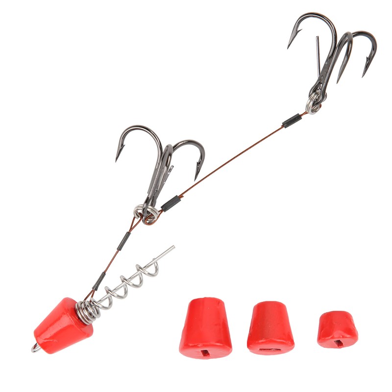 Portable Fishing Steel Wire Fishing Rigs with Treble Fish Hooks