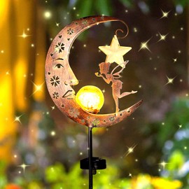 Moon Solar Lights Garden Decoration Patio Decoration, Elf/Flower Fairy Waterproof Solar Light, Outdoor Solar Lamp for Outdoors, Moon Solar Lights, Decorative Lights Balcony, Garden Decoration