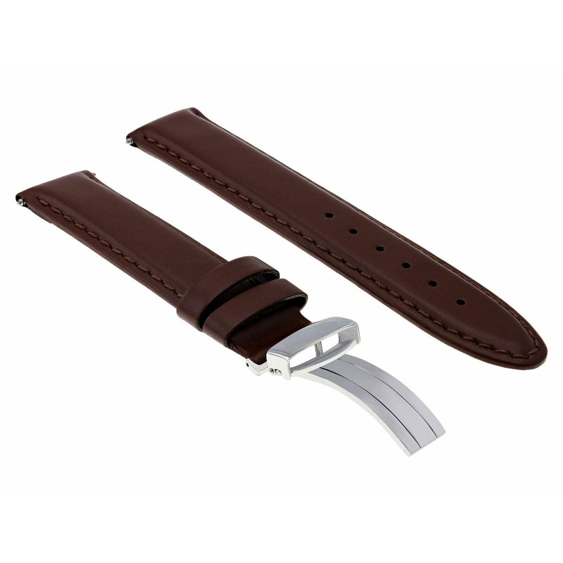Ewatchparts 18-24mm Genuine Leather Watch Band Strap Smooth With Deployment
