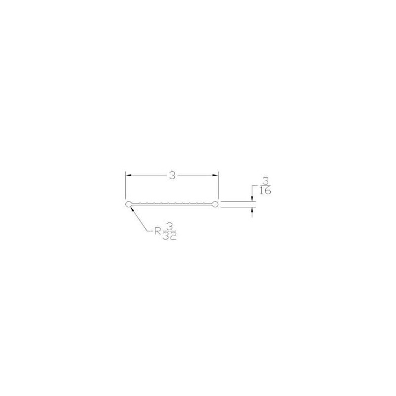 3/16" Bead Shaped End Garage Door Bottom Weather Seal -
