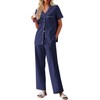 Ekouaer Women's 100% Cotton Pajamas Set Short Sleeve Button Down