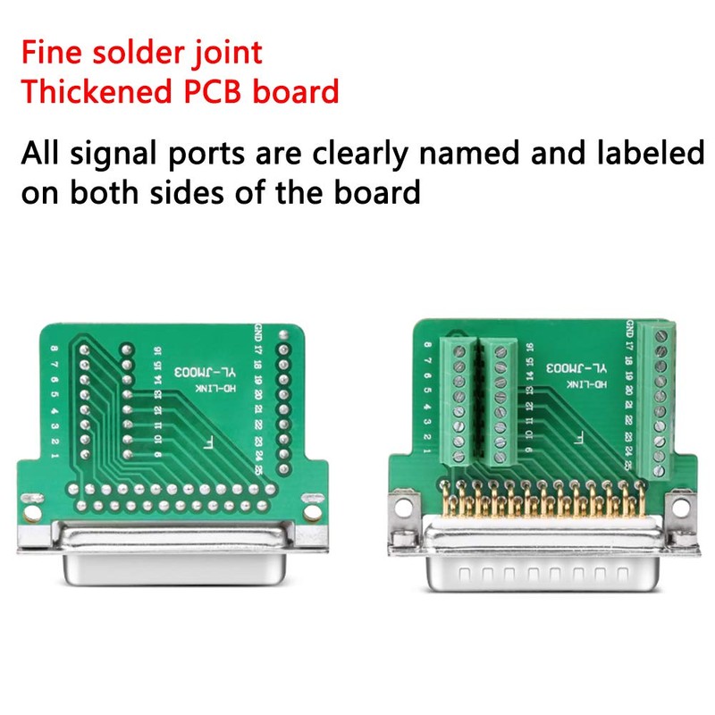 ANMBEST DB25 Breakout Connector, Solderfree Metal Shell RS232 D-SUB Serial