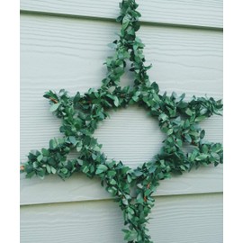 Star of David Wreath in Boxwood Leaves For Hanukkah, Christmas Decorating