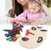 Kids Wooden Puzzle Board 26 Blocks Face Shaped Improve Imagination