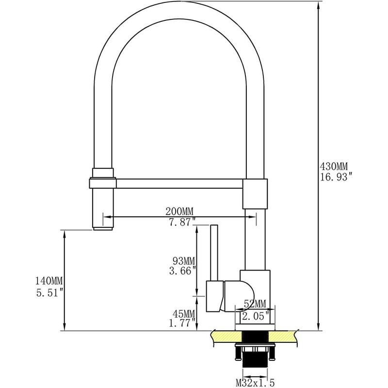 Pirooso Copper Kitchen Faucet, Kitchen Sink Faucet with Pull Down