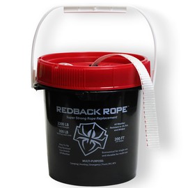 Redback Rope Bucket - 200 Feet 2200lb Strength - All-Purpose Super Strong Rope Replacement, Flat Woven Strap Utility Rope for Hiking, Camping, Hunting, Emergency, Tactical, Truck, RV, ATV