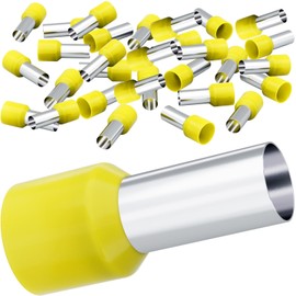 HOLMOL Wire End Ferrules 6 mm², 150 Pieces 6 mm2 Wire End Ferrules, Insulated Wire End Ferrules 6 mm2 x 12 mm, Wire End Ferrules 6 mm2 Long, Wire End Ferrules Set for Wire Connection (6 mm² x 12 mm)