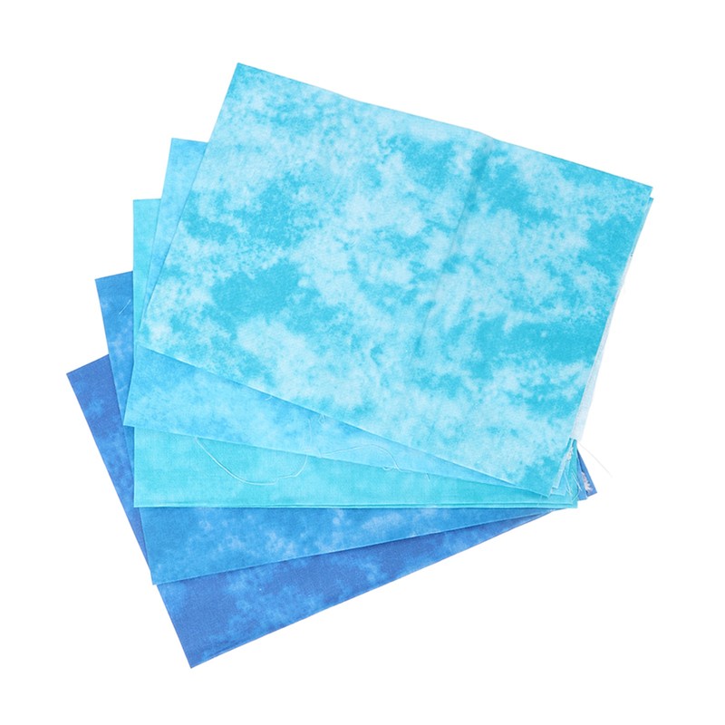 5Pcs Cotton Quilting Fabric Smudge Dyed 19.7in Long 17.7in Wide
