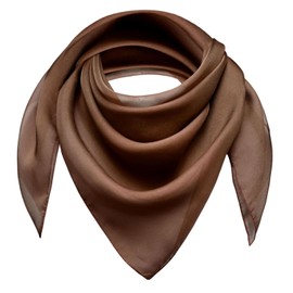 Basic Sense Square Chiffon Scarf Retro Lightweight Neck Scarves Bandana for Women, Brown
