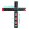 TRUTOPWAY 4-in-1 Aluminum Drilling Positioning Ruler, 16" Multifunctional T Square