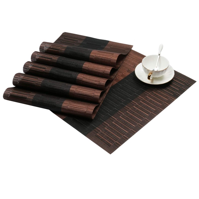 SHACOS Placemats Set of 4 Woven Vinyl Placemat for Dining