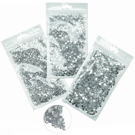 qiipii Silver Clear Resin Rhinestones for Crafting Bulk 3mm 4mm 5mm Crystal White Flatback Stones Diamonds Crystals Gems Charms for Face Eyes Makeup Tumblers Bottles DIY Crafts Clothes Shoes Phones