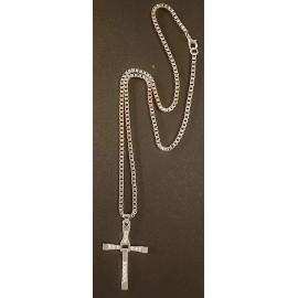 Unbranded 22" Silver Colored Necklace with Cross