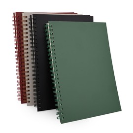 UIRIO 4 Pack Spiral Notebook - A5 Size 7mm College Ruled Lined Paper - Planner, Bullet Journaling, Note Taking, Composition, Writing, Journal, Diary for Study, Work, School (4, Assorted)