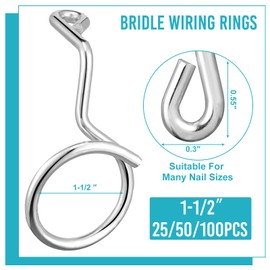Blulu 50 Pcs Bridle Rings for Low Voltage Wire and Cable 1-1/2 Inch Screw Mount Bridle Rings for Mount Cat 6 or Cat 7 Cable on Wood Concrete and Brick Surface