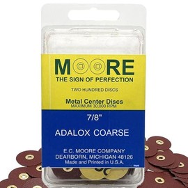 E C Moore's Adalox Coarse Grit 7/8" Sanding Disc Snap on Metal Center Pack of 200