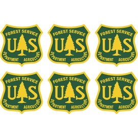 6 Pack 2" Green Us Forest Service Shield Sticker