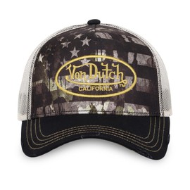 Von Dutch Men's & Women's Adjustable Cap, SUBLI Trucker Cap, Black/Beige/Grey, One Size