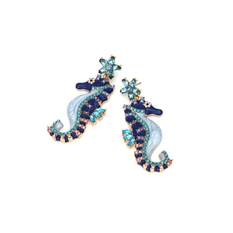 Ocean Seahorse Earrings for Women, Cute Fish Seahorse Earrings for