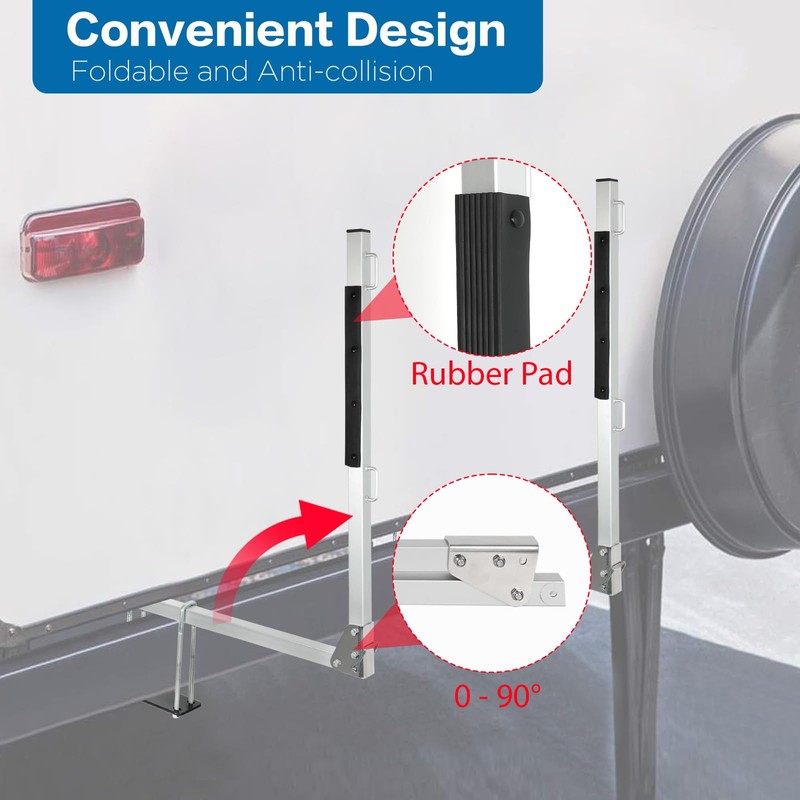 OUTPRIZE Aluminum RV Tote Tank Carrier, Foldable Rust-Proof RV Bumper