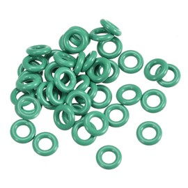 uxcell Fluorine Rubber O-Rings, 6mm OD 3mm ID 1.5mm Width FKM Seal Gasket for Machinery Plumbing, Green, Pack of 50