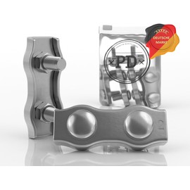 PD® Duplex Wire Rope Clamp 3 mm Stainless Steel A4 Rustproof Rope Clamps 3 mm High-Quality Steel Cable Clamp for 3 mm Rope Wire Rope Clamps Stranded Connector Wire Clamp Duplex Clamp Pack of 2