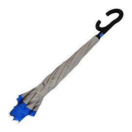 The ViceVersa 46 Inch Windproof Inverted Self Standing Upside Down Reverse Umbrella, C-Shape Handle Large Rain Umbrella For Men and Women, Hands Free Stick Umbrella, Royal Blue