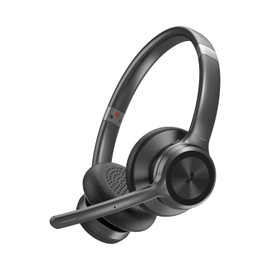 ELECOM Wireless Headset 【 Bluetooth/Wired 】 with Noise Reduction and Mute Button, Black LBT-HSOH20BK