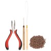 Hair Extension Tool Kit with Silicone Rings Crochet Pulling Hook