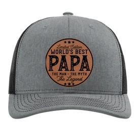 Worlds Best Papa Hat - Papa Gifts From Grandkids Grandchildren - Papa Christmas Birthday Gifts - Pregnancy Announcement For Grandparents - Best Papa Gifts - Grandpa Hat - Richardson 112 Trucker Hat