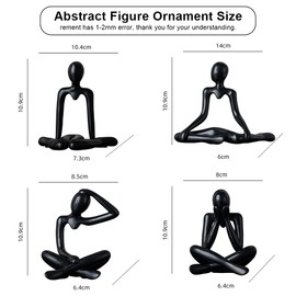 BADAO 4Style Sculptures Home Decor Abstract Figure Thinker Plastic Craft,Shelf Decor Aesthetic for Coffee Table Decor and Modern Living Room