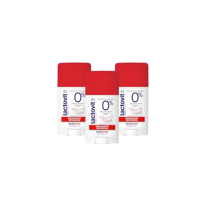 Desodorante barra Lactovit Lactourea para piel seca – 3×60 ml,