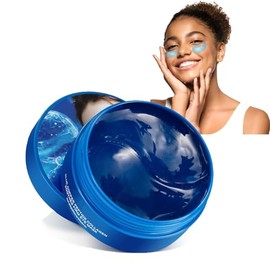 Parche Coreano de Hidrogel con Péptidos y Colágeno - 60 Piezas | Mascarillas Reafirmantes, Iluminadoras e Hidratantes para Ojos - Ojeras, Bolsas, Arru