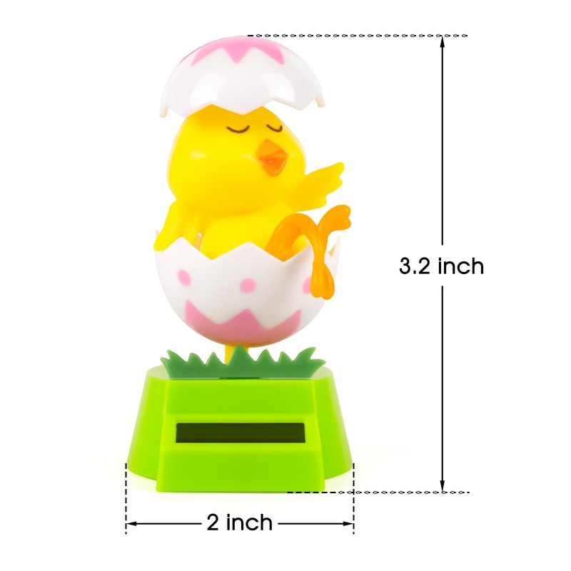 YGMONER Solar Chicken Car Dashboard Dancer - Easter Decorations Solar