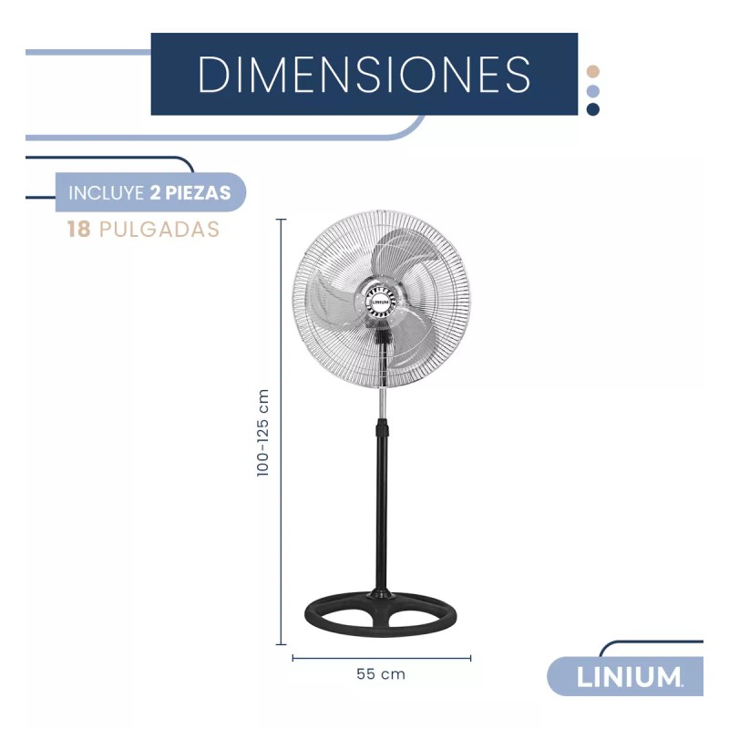 Linium Ventilador Aire 3en1 Industrial Metal Premium Paquete De 2
