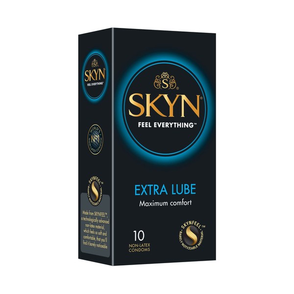 SKYN Extra Lube Non-Latex Condoms, Pack of 10