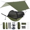 ADVOKAIR Camping Hammock with Mosquito Net and Rain Fly, Up