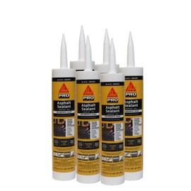 SIKA Sikaflex-410 Asphalt Sealant - Black, Self-Leveling Hybrid for Filling Cracks in Driveways & Pavements - 9 fl. oz Cartridge - Durable, Fast-Acting, Weather Resistant (Pack of 6)