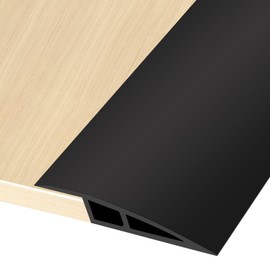 Door Floor Threshold Transition Strip, Self Adhesive Door Threshold Ramp Doorway Edge Trim, PVC Flooring Edge Strip for Tile, Wood, Floor Tile from 1/5" to 3/5" (6.6Ft Black)