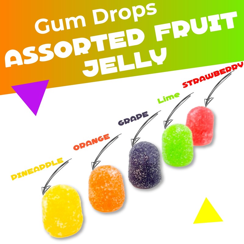 Gum Drops Jelly Candy | 3 Pound Bag | Assorted