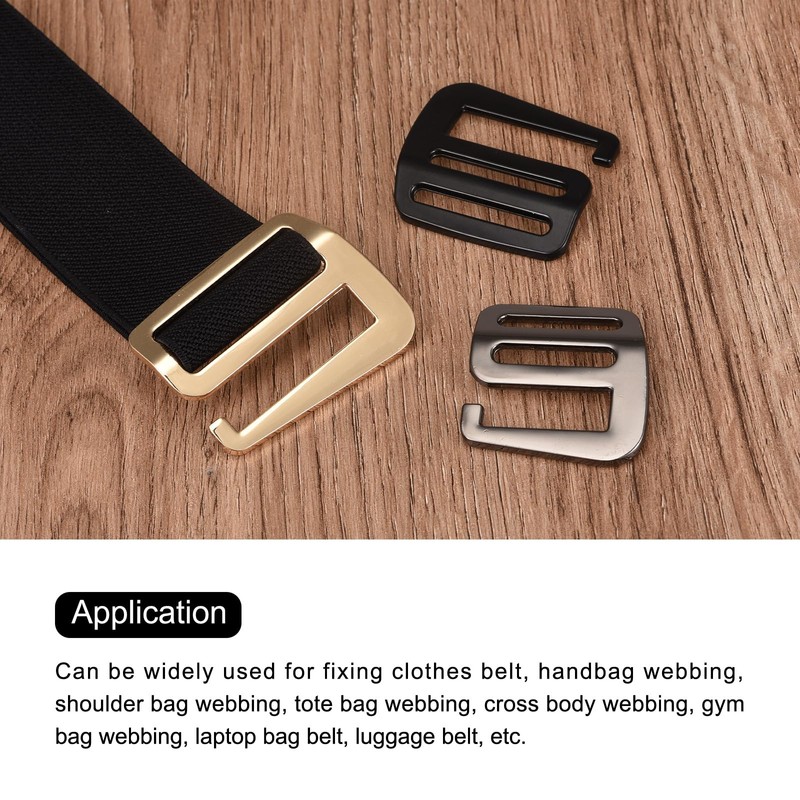 sourcing map Metal G Hooks Webbing Buckles, 4Pcs 1.5" 38mm