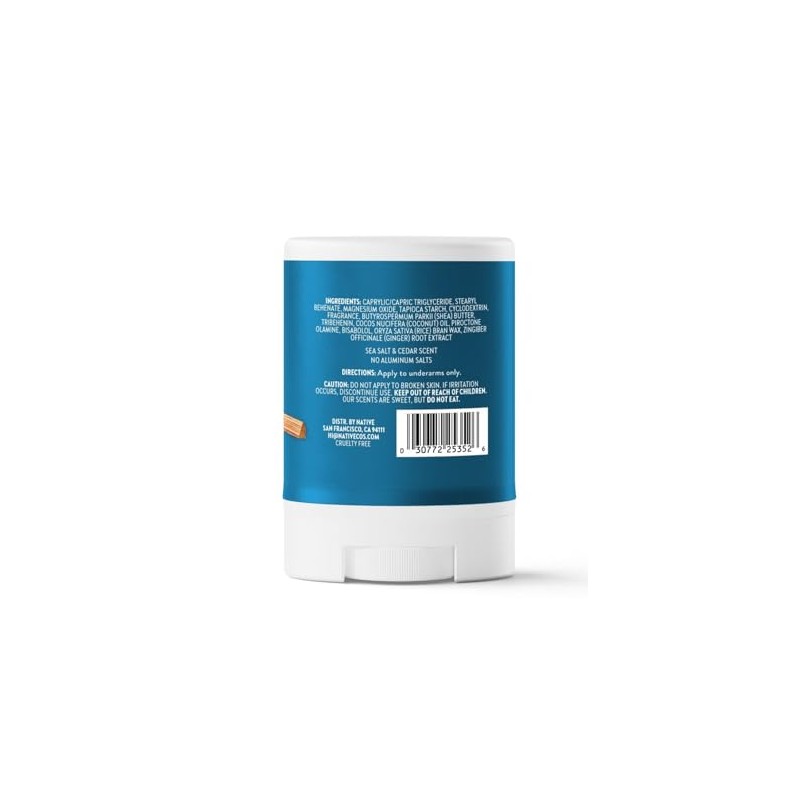 Native Desodorante Sólido en Barra, Sea Salt & Cedar, Sin