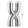 LCGP Universal 2.5" In/Out Crossover X Pipe 12" Length Stainless
