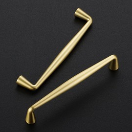 Ravinte 10 Pack 5 Inch Brushed Brass Kitchen Cabinet Handles Solid Zinc Alloy Cabinet Pulls Cupboard Hardware Drawer Handles