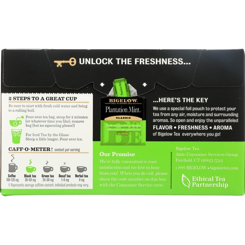 Bigelow Plantation Mint Tea Bags - 20 Count (Pack of